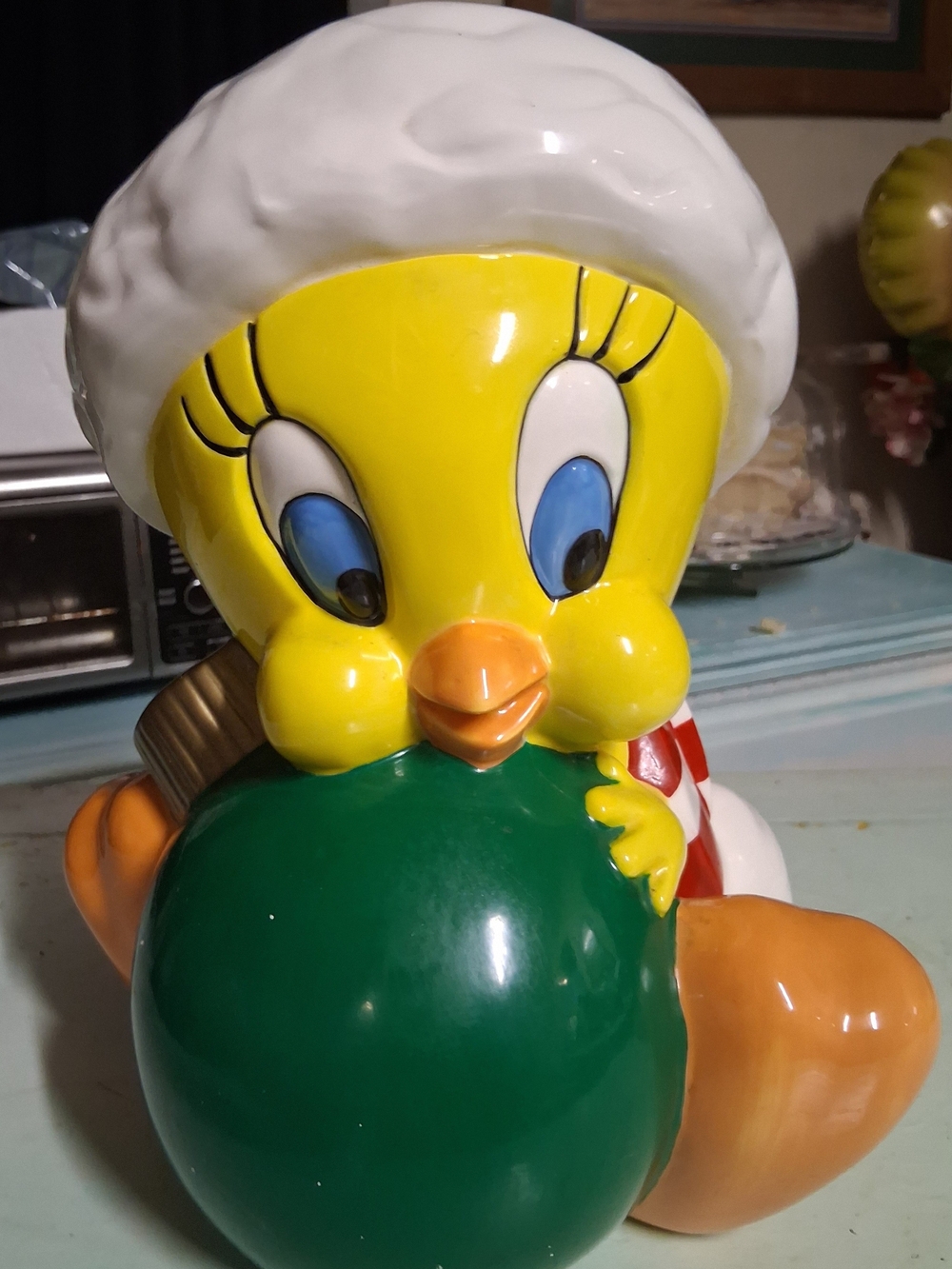Warner Bros. Tweety Ceramic Figurine in Yellow, Green, White and Orange